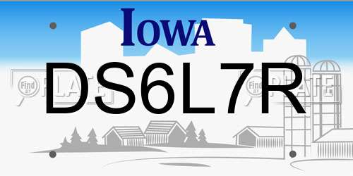 DS6L7R Iowa License Plate