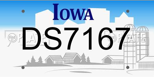 DS7167 Iowa License Plate