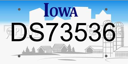 DS73536 Iowa License Plate