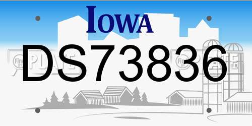 DS73836 Iowa License Plate