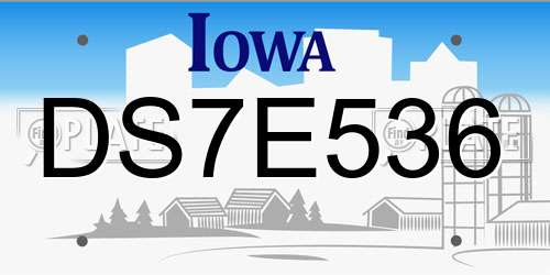 DS7E536 Iowa License Plate