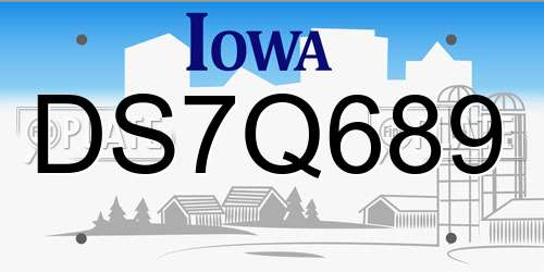 DS7Q689 Iowa License Plate