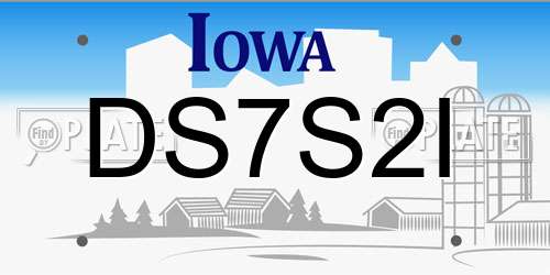 DS7S2I Iowa License Plate