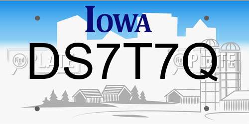 DS7T7Q Iowa License Plate