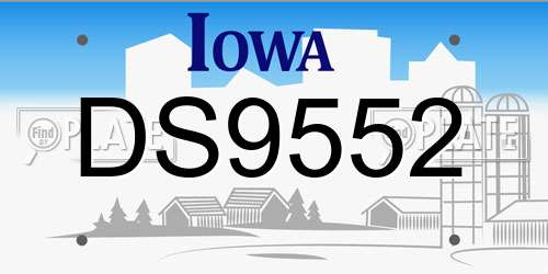 DS9552 Iowa License Plate