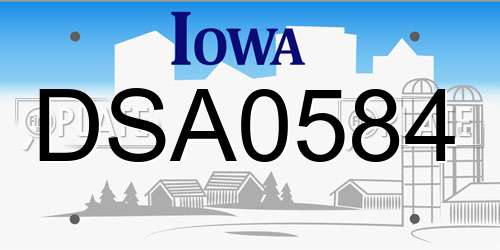 DSA0584 Iowa License Plate