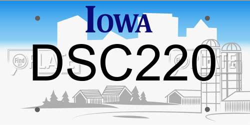 DSC220 Iowa License Plate