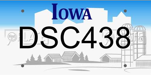 DSC438 Iowa License Plate