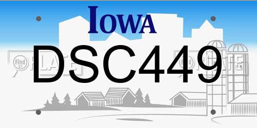 DSC449 Iowa License Plate