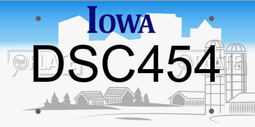 DSC454 Iowa License Plate