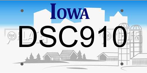 DSC910 Iowa License Plate