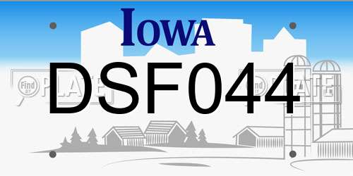 DSF044 Iowa License Plate
