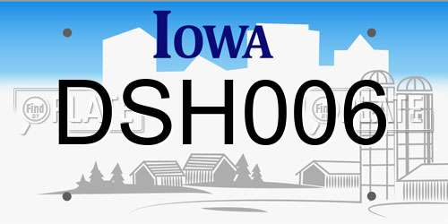 DSH006 Iowa License Plate