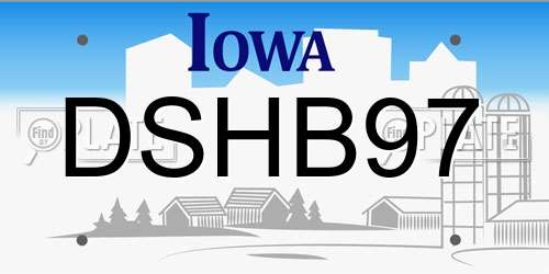 DSHB97 Iowa License Plate