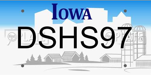 DSHS97 Iowa License Plate