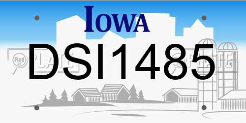 DSI1485 Iowa License Plate
