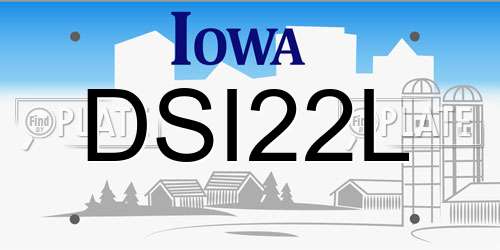 DSI22L Iowa License Plate