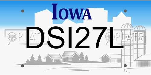 DSI27L Iowa License Plate