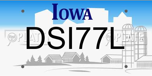 DSI77L Iowa License Plate