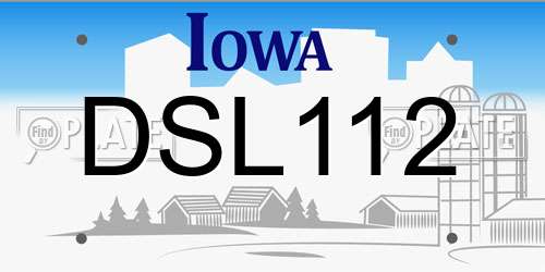 DSL112 Iowa License Plate