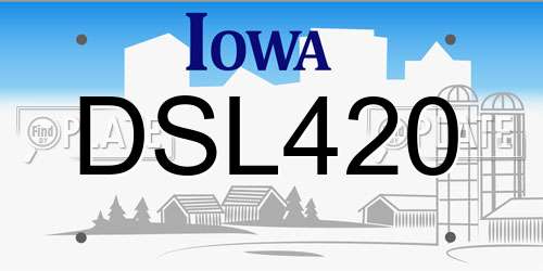 DSL420 Iowa License Plate