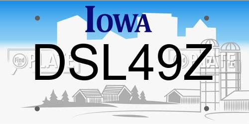 DSL49Z Iowa License Plate