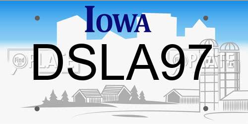 DSLA97 Iowa License Plate