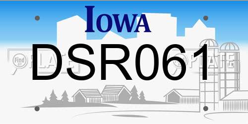 DSR061 Iowa License Plate