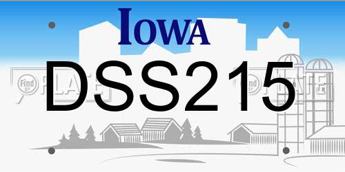 DSS215 Iowa License Plate