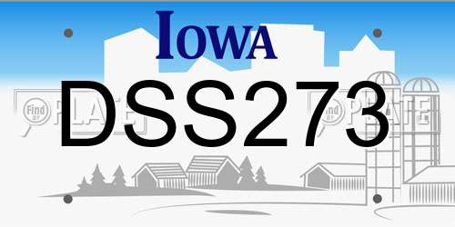 DSS273 Iowa License Plate