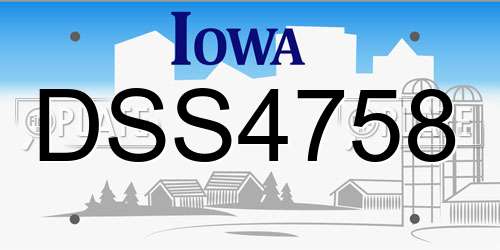 DSS4758 Iowa License Plate