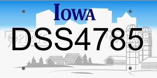 DSS4785 Iowa License Plate