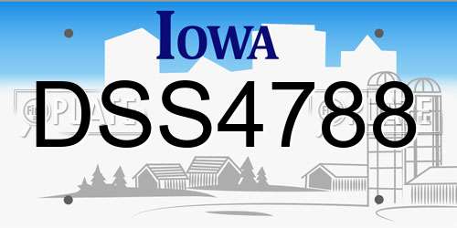 DSS4788 Iowa License Plate