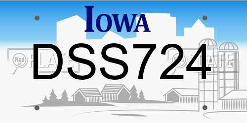 DSS724 Iowa License Plate