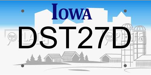 DST27D Iowa License Plate
