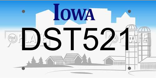 DST521 Iowa License Plate