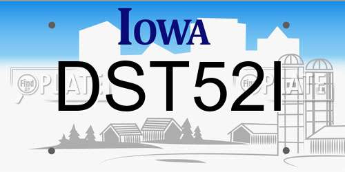DST52I Iowa License Plate