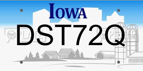 DST72Q Iowa License Plate