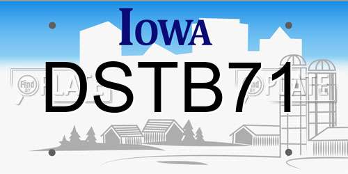 DSTB71 Iowa License Plate