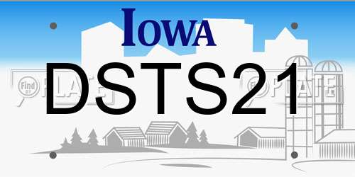 DSTS21 Iowa License Plate