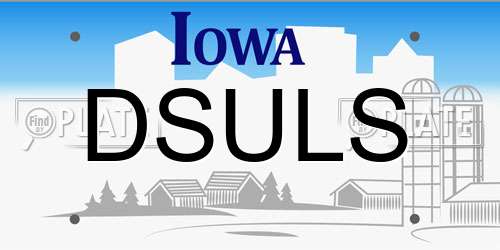 DSULS Iowa License Plate