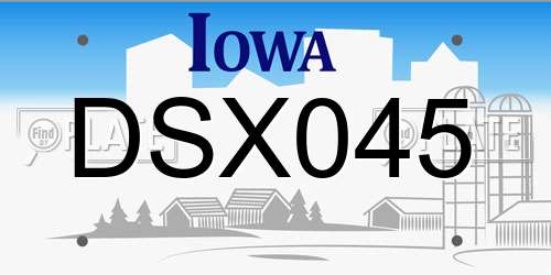 DSX045 Iowa License Plate