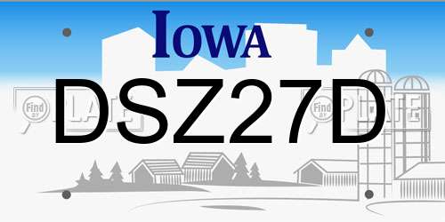 DSZ27D Iowa License Plate