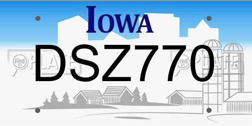 DSZ770 Iowa License Plate
