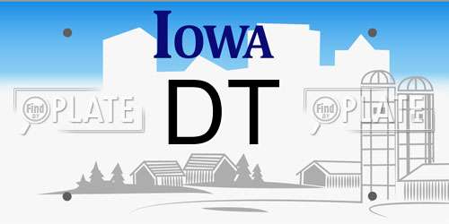 DT Iowa License Plate