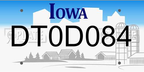 DT0D084 Iowa License Plate