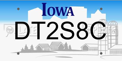 DT2S8C Iowa License Plate