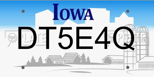 DT5E4Q Iowa License Plate