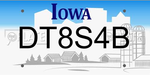 DT8S4B Iowa License Plate