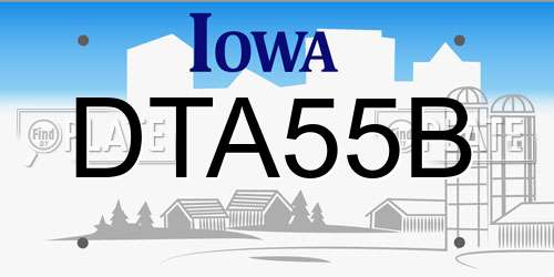 DTA55B Iowa License Plate